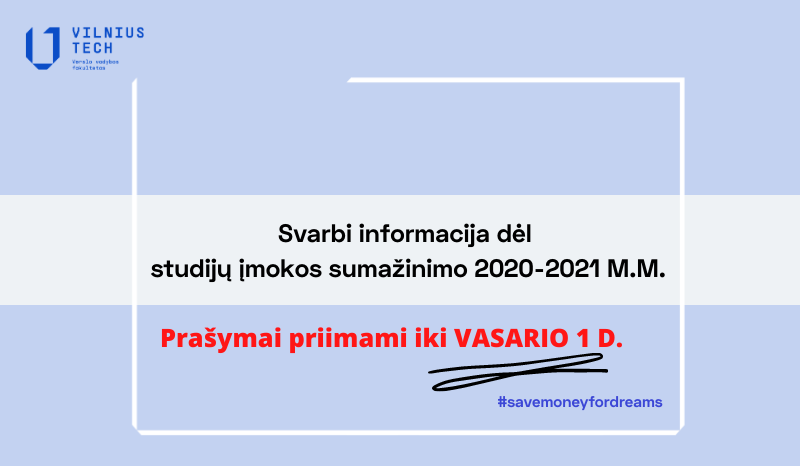 Kviečiame pasinaudoti galimybe - studijų kainos nuolaidos